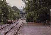 The 2nd line at Baildon Station being lifted, Spring 1984, following its closure in 1983. Distant Class 101 heading to Shipley.